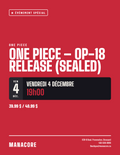 One Piece Card Game OP-18 Sealed Release Event poster at Manacore, Friday, December 4, 2026 at 7:00 PM