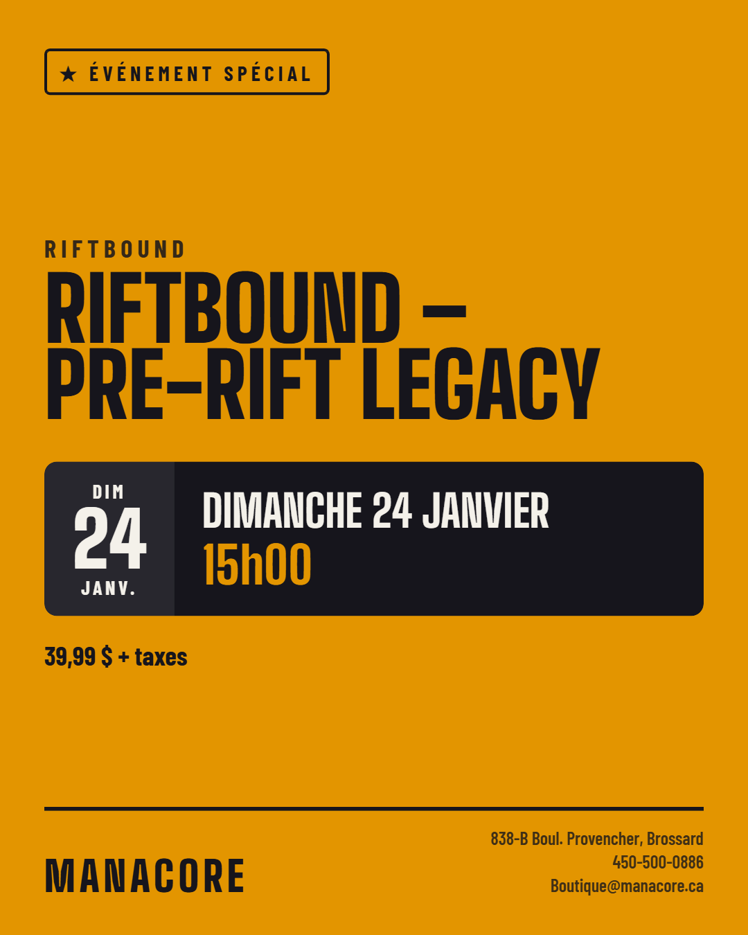 Pre-Rift Legacy – Dimanche 24 Janvier 15h00
