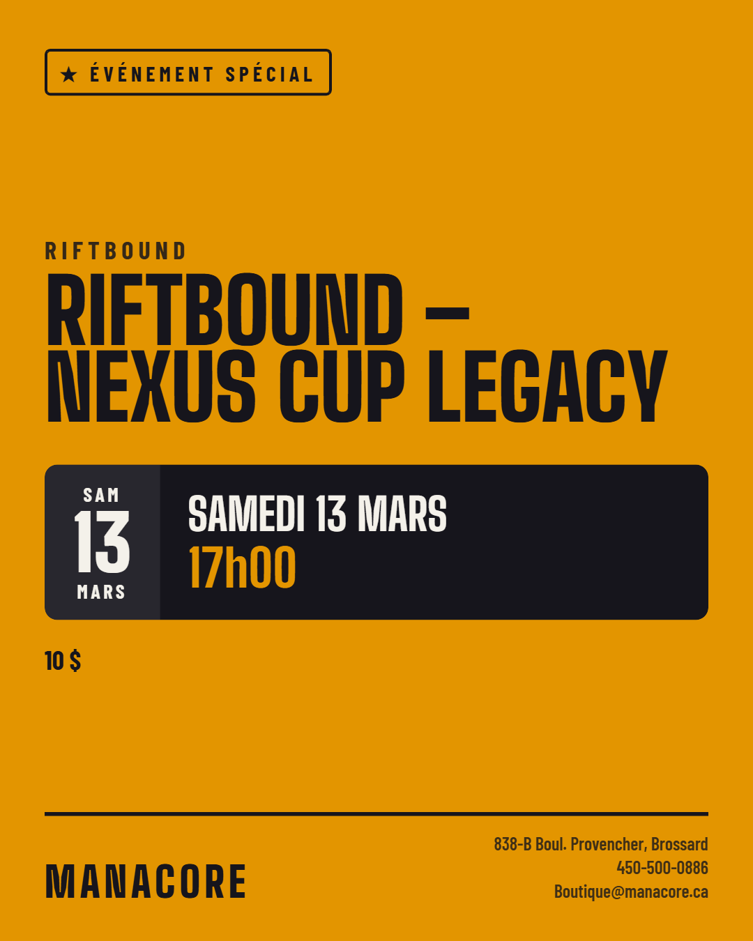 March 13th 2027 - Nexus Cup Riftbound chez Manacore