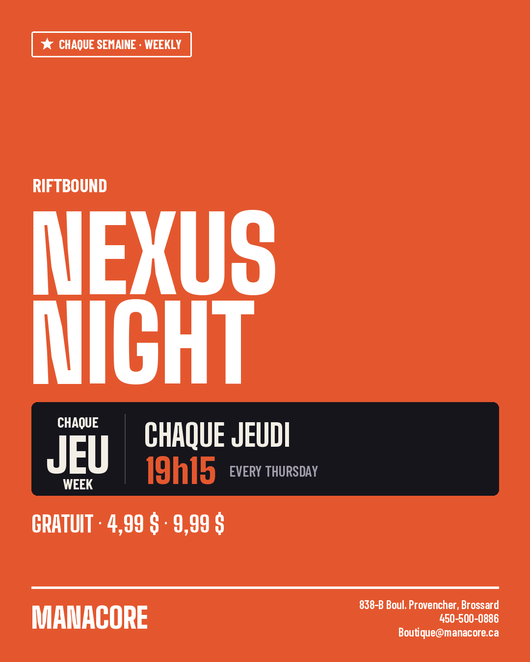 Weekly - Jeudi - Riftbound - Nexus Night