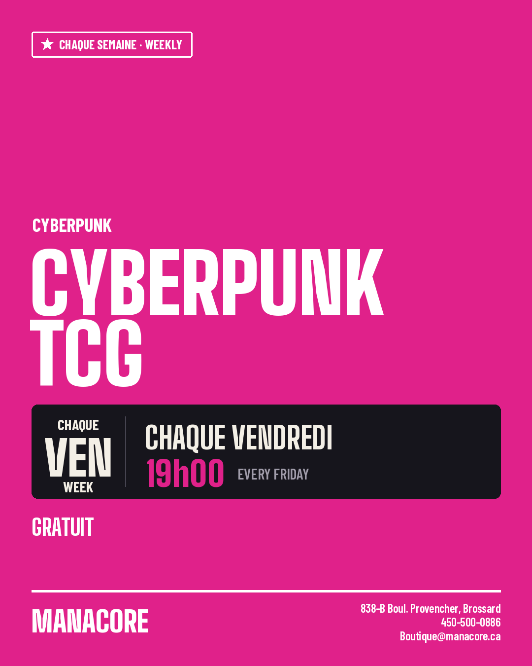 Weekly - Vendredi - Cyberpunk TCG
